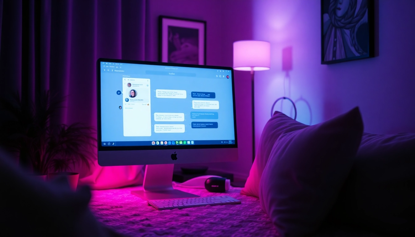 An inviting room with a modern computer setup for AI chat.