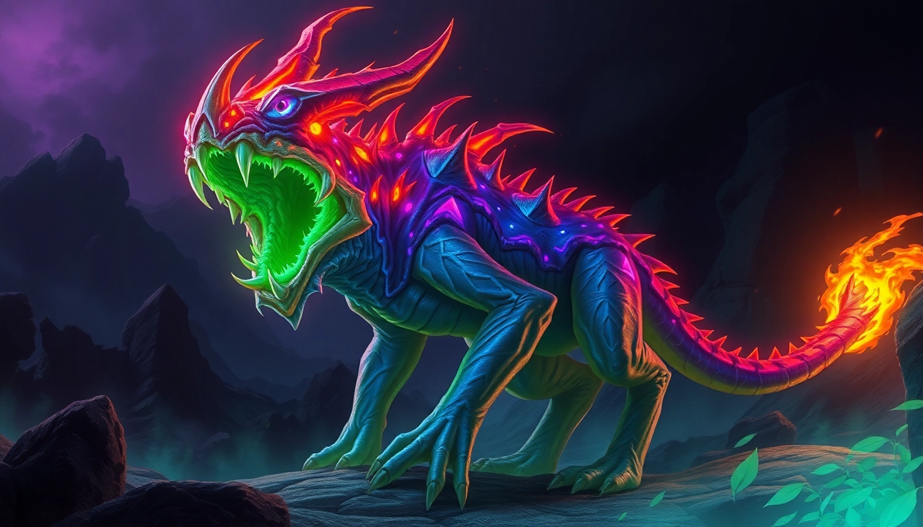 Dynamic depiction of 789f.monster showcasing its unique features in an engaging, fantasy-inspired scene for fans and gamers.