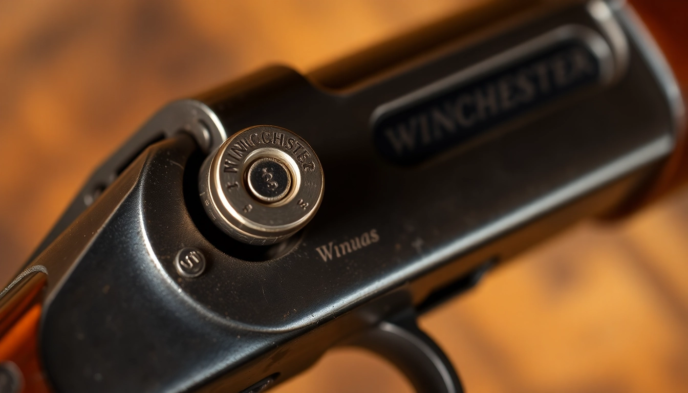 The 32WIN cartridge showcased in a classic lever-action rifle with detailed metalwork and wooden stock, appealing to collectors.
