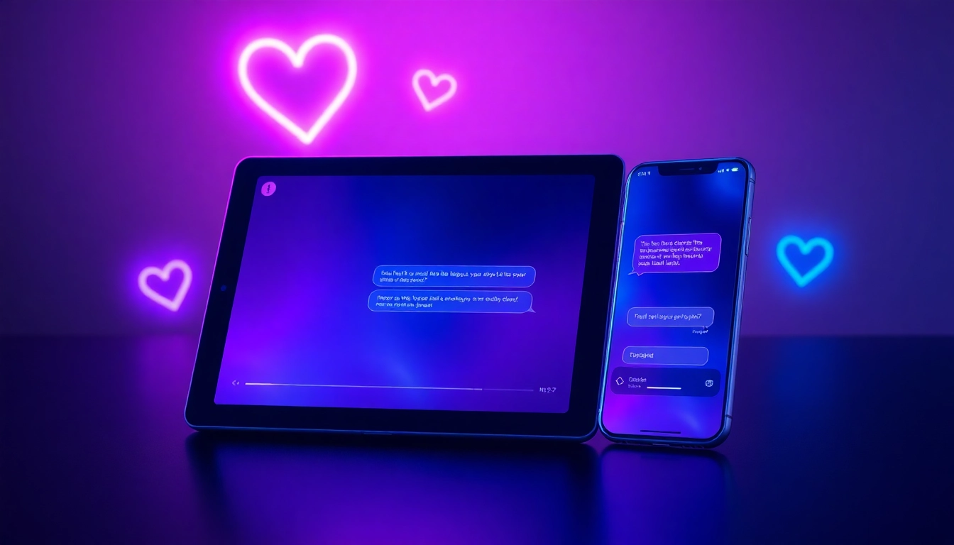 A futuristic digital device displaying an AI chat interface with vibrant neon lighting and a modern, sleek design.