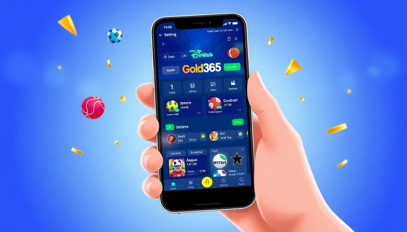 Gold365 app on mobile device demonstrating seamless sports betting and casino features with smooth navigation and vibrant interface, inviting users to join and bet securely.