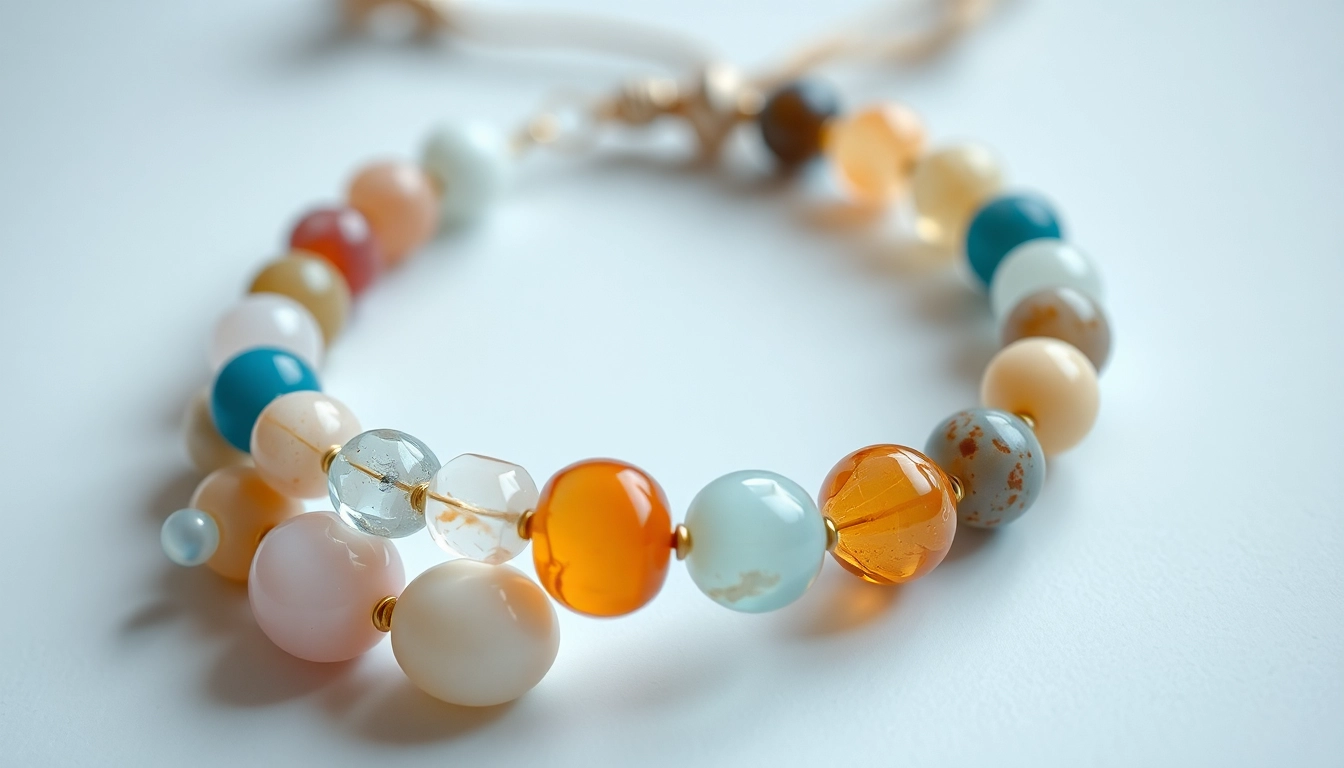 Stylish bransoletka z kamieniami naturalnymi featuring vibrant stones in a refined arrangement