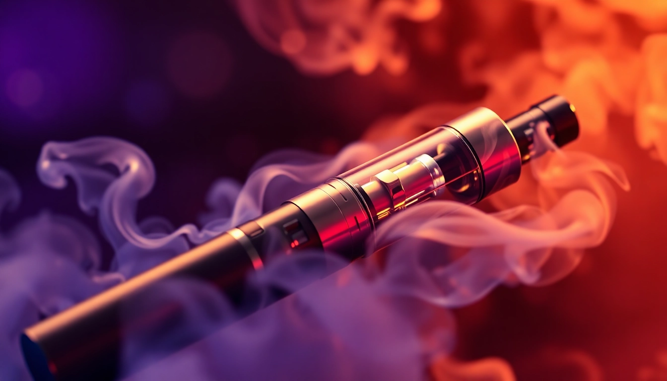 E-cigi device emitting vapor with vibrant colors and sleek design for modern vaping experience