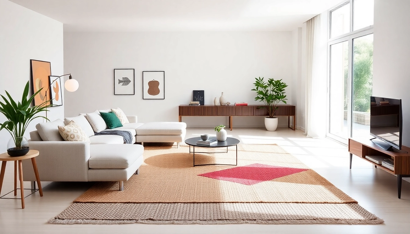 Beautiful modern Tappeti moderni Milano being showcased in a stylish living room, highlighting