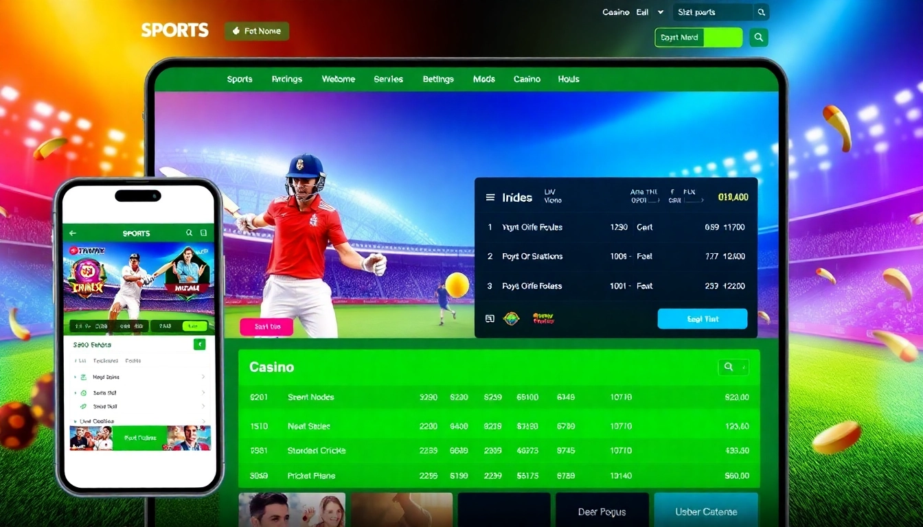 Cricbet99 win showcases a dynamic sports betting platform with cricket and casino games in action