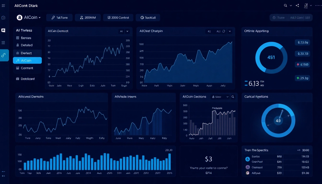 An AIcoin cryptocurrency trading platform with real-time market charts and data analysis