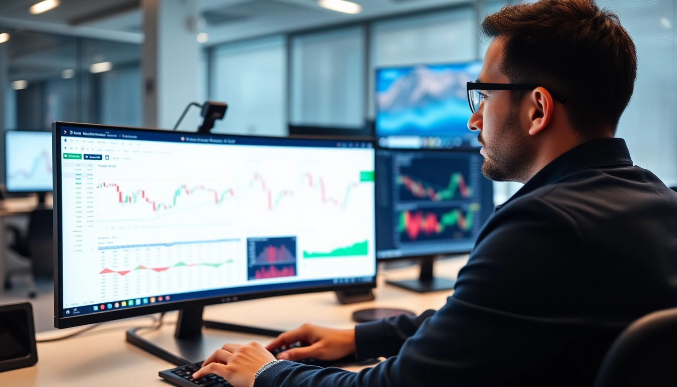 Trading view interface displaying detailed financial charts for active analysis and trading
